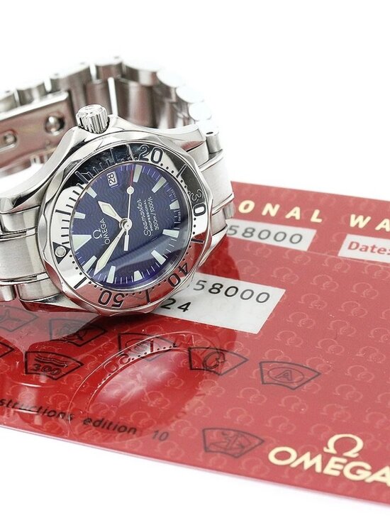 OMEGA Seamaster300m 2285.80 Date blue Dial Quartz Ladies Watch_950386